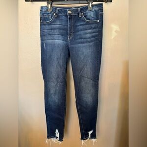 KanCan Ankle Jeans with Raw Hem